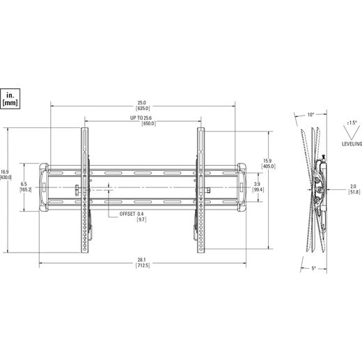 Sanus VuePoint F58C2-B2 Tilting TV Wall Bracket For 47 - 80 inch TV's