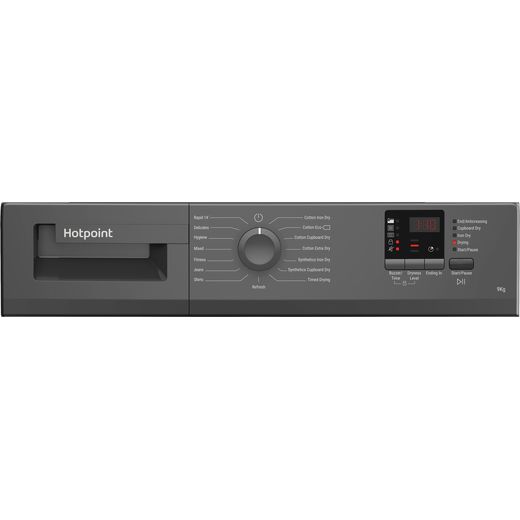 Hotpoint 9Kg Condenser Tumble Dryer - Graphite - Control panel shot 