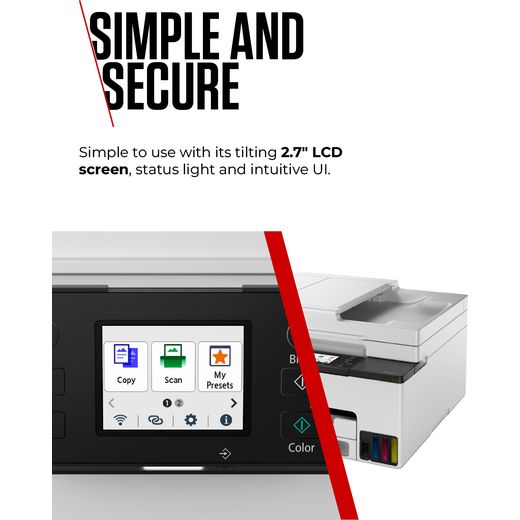 Canon MAXIFY GX2050 Wireless Inkjet Printer - White - Annotation - Simple and secure shot
