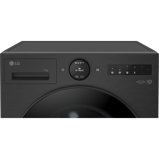 LG F4X7011TBB 11kg Washing Machine with 1400 rpm - Matte Black - Control panel shot 