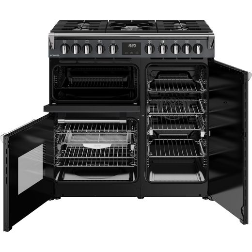 Stoves Dual Fuel Range Cooker - Anthracite - Front with door open shot