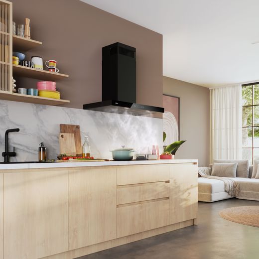 NEFF N70 Cooker Hood - Black - Cooker hood in kitchen shot