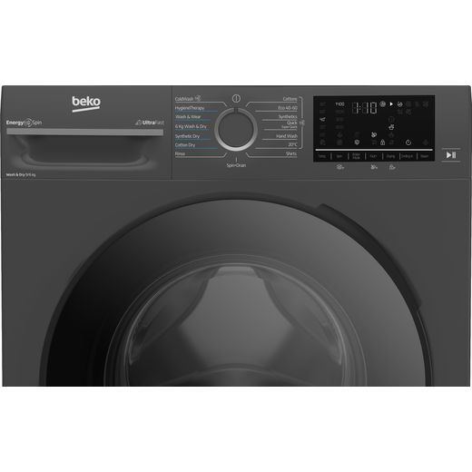 Beko 9Kg / 6Kg Washer Dryer - Anthracite - Control panel