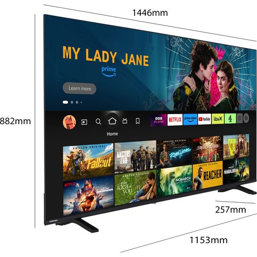 Toshiba UF26 Fire 65" 4K Ultra HD LCD Smart Fire TV [2026] - Dimensions