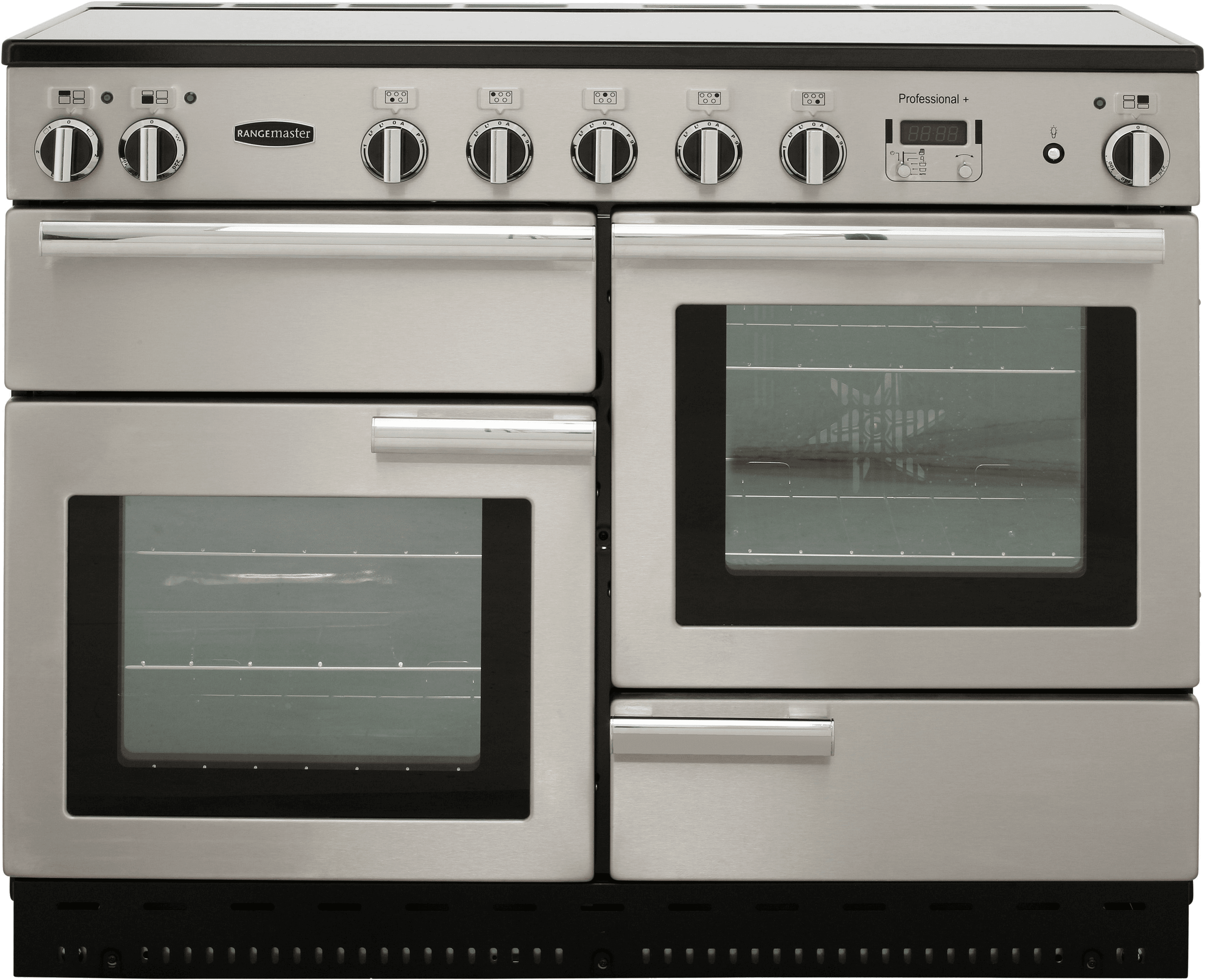 Image of Rangemaster Professional Plus PROP110EISS/C 110cm wide Electric Range Cooker with Induction Hob - Stainless Steel - A/A Rated, Stainless Steel