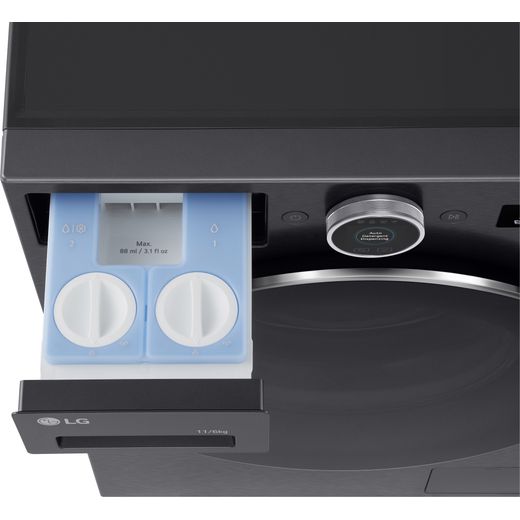 LG Series 10 WHX9516TBC Wifi Connected 11Kg / 6Kg Washer Dryer with 1400 rpm - Black - Detergent drawer