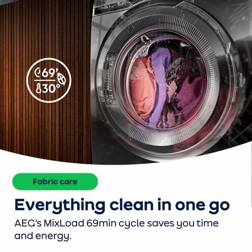 AEG ProSteam® Technology LFR71844B 8kg Washing Machine with 1400 rpm - White - Annotation - MixLoad-69min