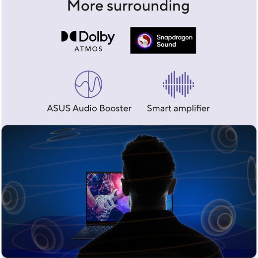 ASUS VivoBook 16 16" Laptop - Qualcomm Snapdragon®, 512GB SSD, 16 GB RAM - Blue - Annotation - More surround shot