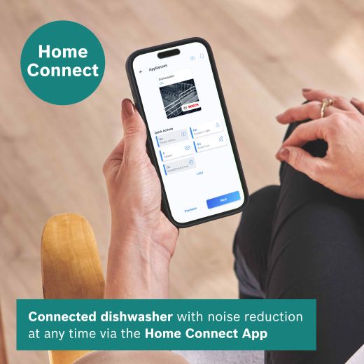 Bosch Series 4 Standard Dishwasher - White - Annotation - Home Connect App