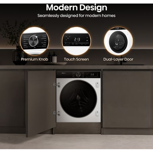 Hisense 5 Series WF80BI543BWP 8kg WiFi Connected Auto Dosing Washing Machine with 1400 rpm - annotation - feature shot