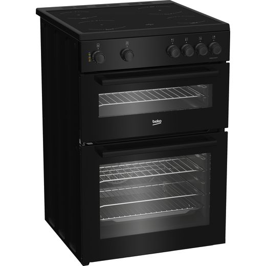 Beko AeroPerfect™ 60cm Electric Cooker with Ceramic Hob - Black - right perpsective shot
