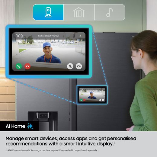 Samsung Series 9 AI Home American Fridge Freezer - Black - Annotation - AI Home