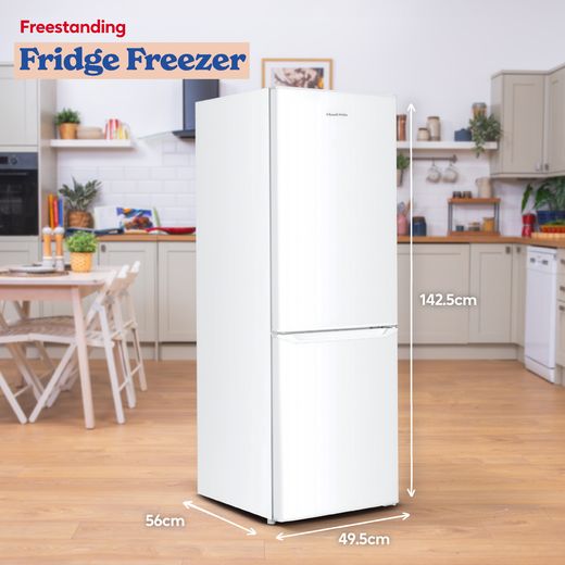 Russell Hobbs RH143FF492E1W 14cm 70/30 Fridge Freezer - White - Annotation - dimension shot 