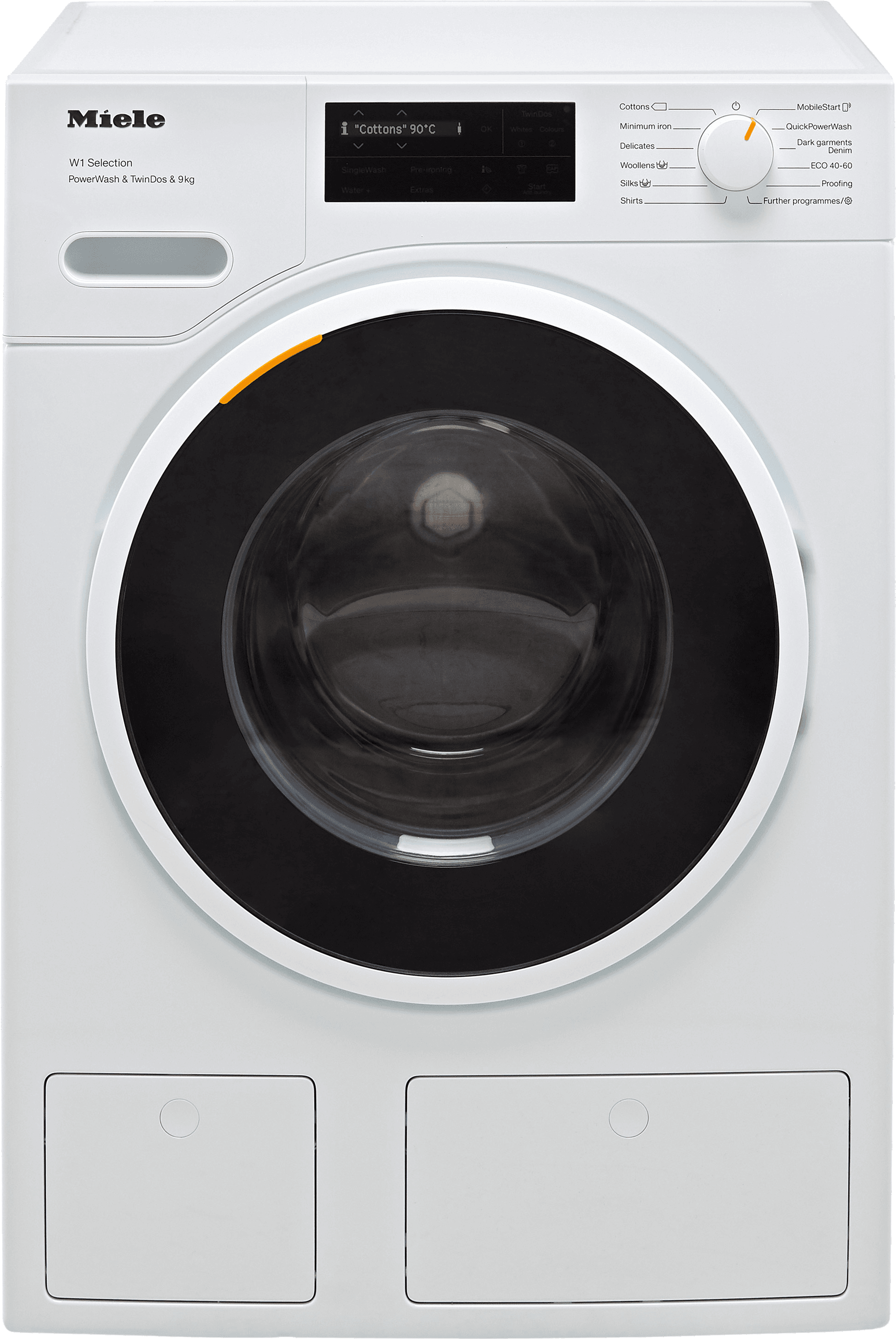 Miele W1 WSI863 9kg Washing Machine with 1600 rpm - White - A Rated, White