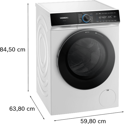 Siemens IQ-700 WG66B2A1GB 11kg Washing Machine with 1551 rpm - White - Dimensions
