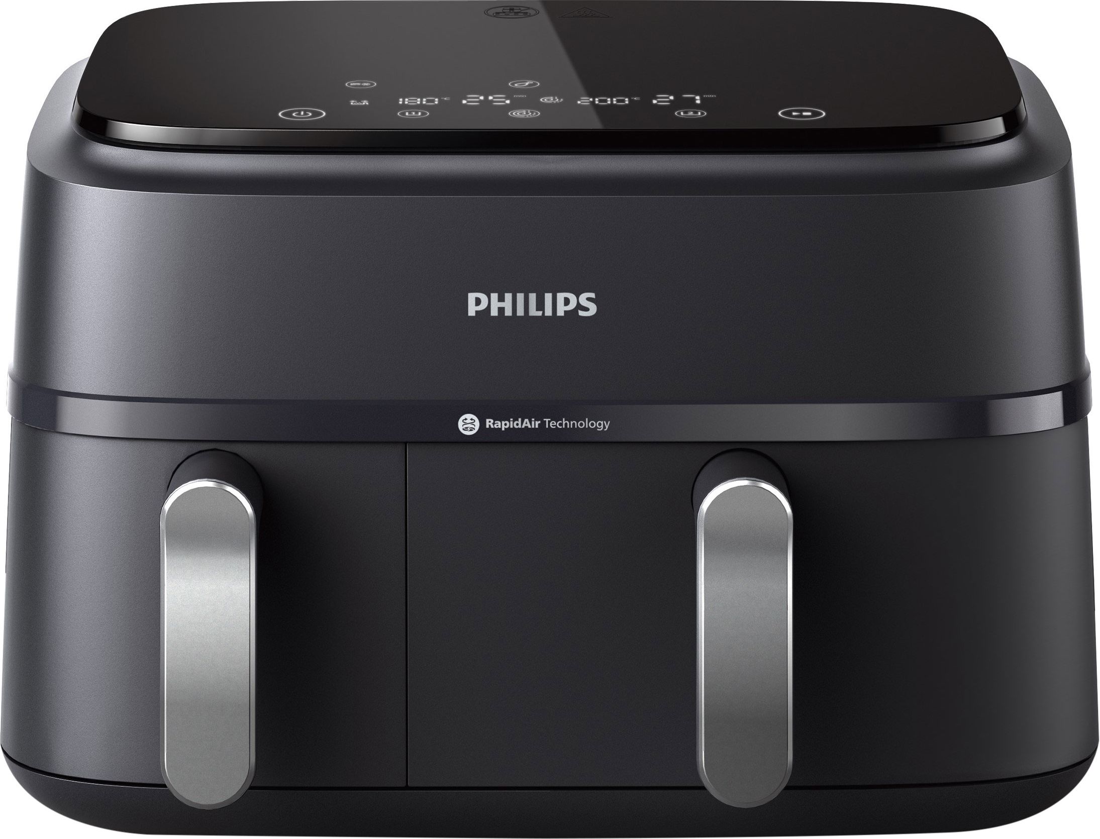 Philips 3000 Series Dual Basket Air Fryer - 9L Capacity - 2 Baskets - Black