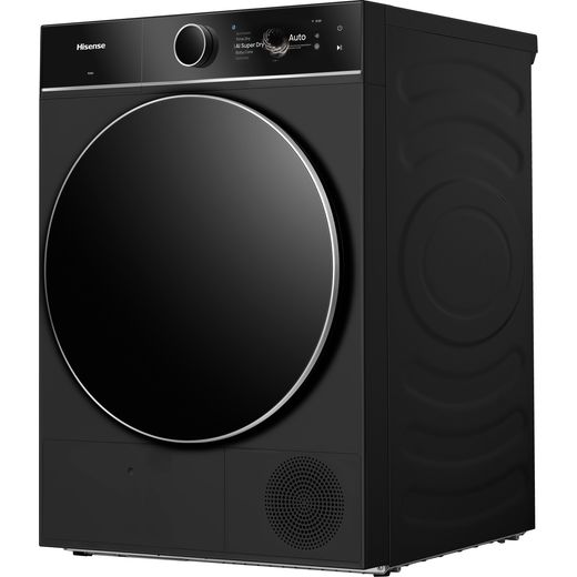 Hisense 3D Drying 7i Series DH7I108BBAB1 Wifi Connected Heat Pump Tumble Dryer - Black - Left perspective