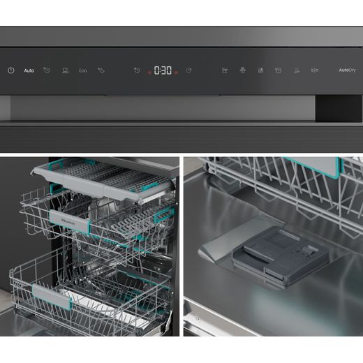 Hisense Standard Dishwasher - Stainless Steel - Close up detail shot 