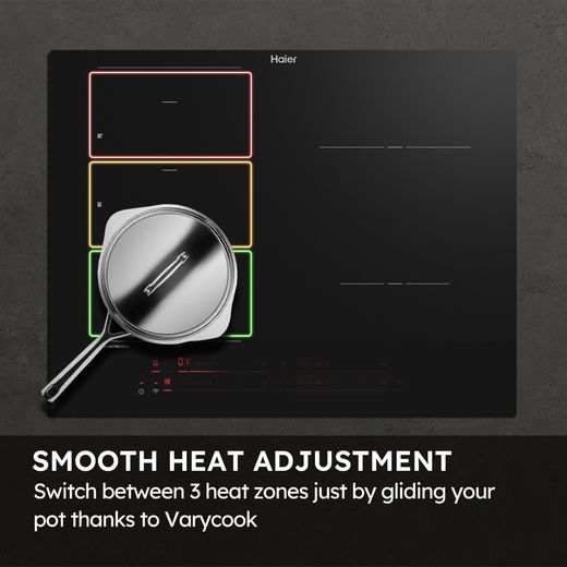 Haier HAMTCB86IWCS 80cm Induction Hob - Matte Black - annotation - smooth heat adjustment
