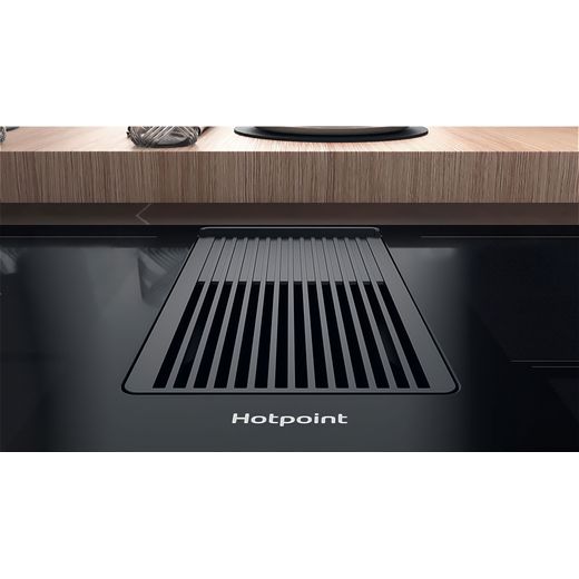 Hotpoint PVH92BK/FKIT 83cm Venting Induction Hob - Black - Close up ventilation shot