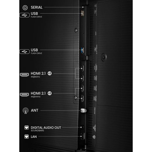 Hisense S7NQ Canvas 55" 4K Ultra HD QLED Smart Freely TV - Annotation - Port shot