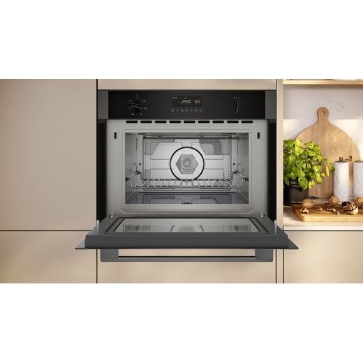 NEFF Compact Built In Electric Single Oven - Graphite - Oven in kitchen shot