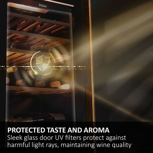 Haier Wine Cooler - Black - Annotation - Protect taste and aroma shot