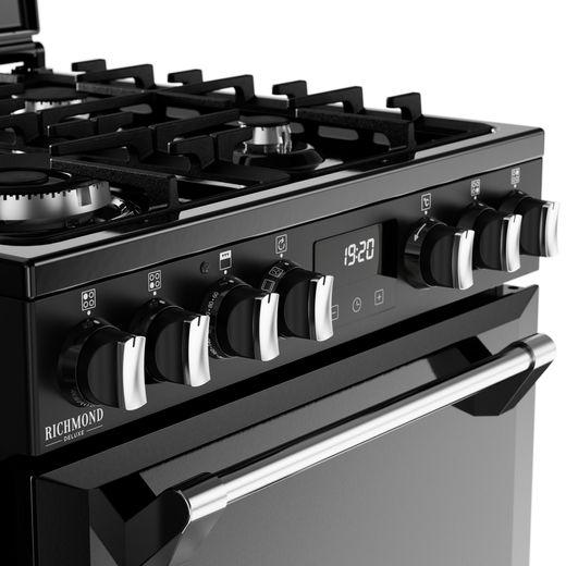 Stoves Richmond Deluxe Freestanding Dual Fuel Cooker - Black - Control panel
