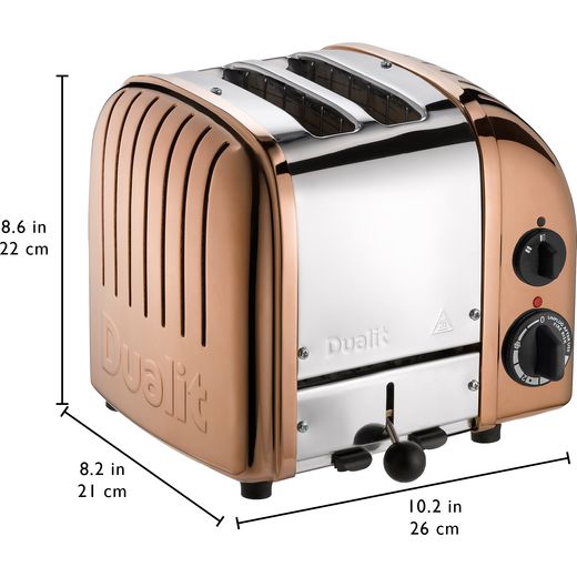 Dualit Classic 27450 2 Slice Toaster - Copper - Annotation - Dimensions shot