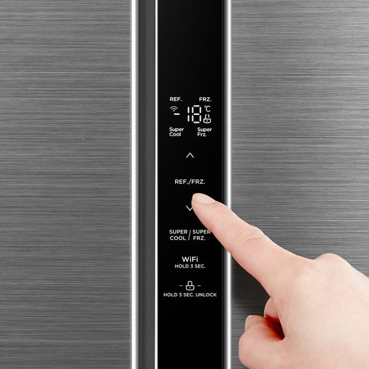 Midea Frost Free Fridge Freezer - Stainless Steel - Control panel