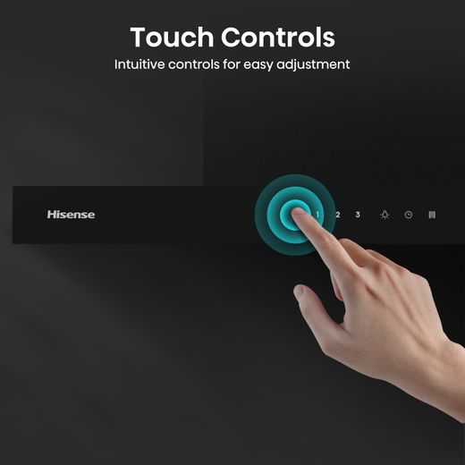 Hisense CH6T14BBUK 60cm Chimney Cooker Hood - Black - Annotation - Touch controls