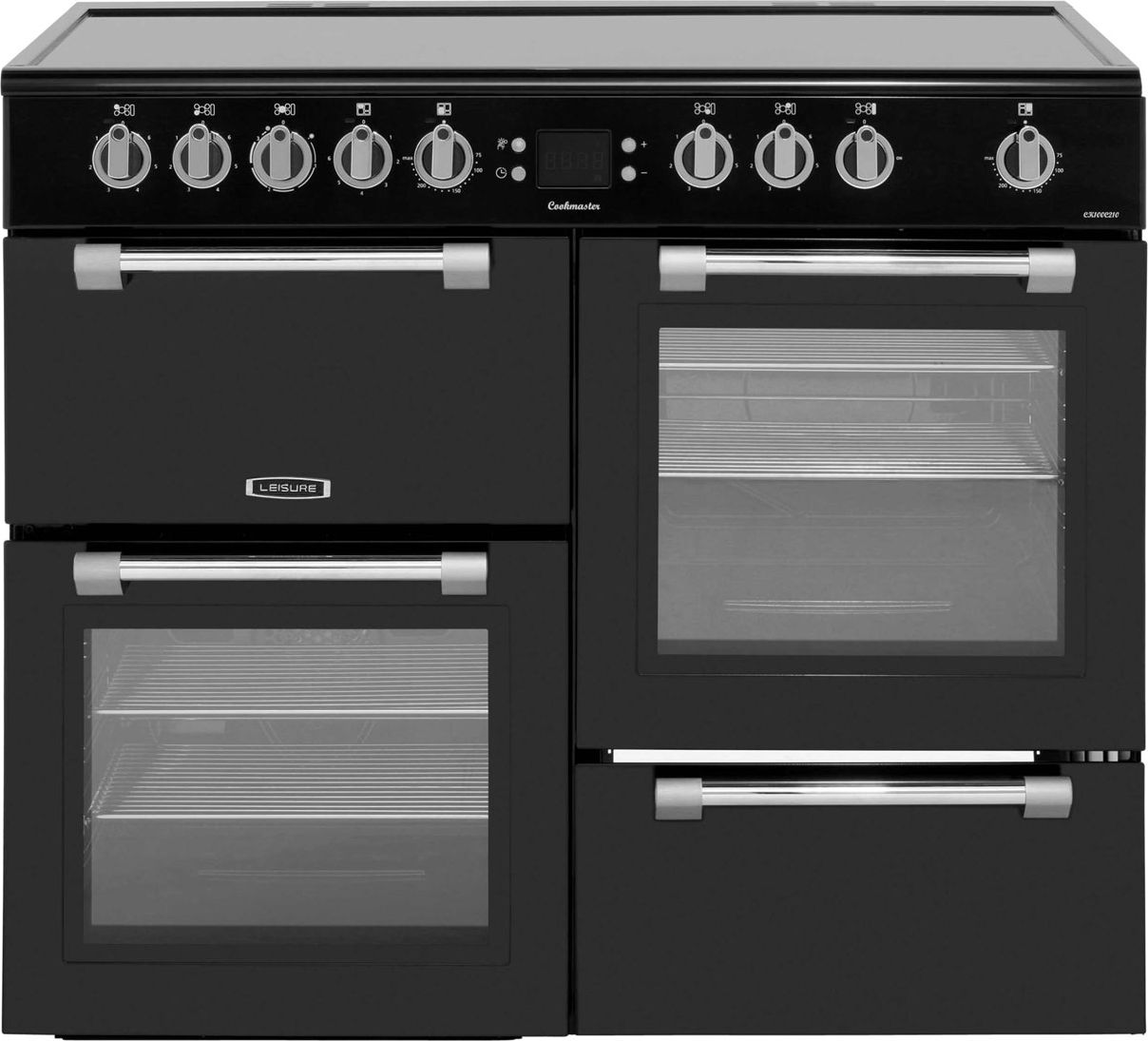 Leisure Cookmaster CK100C210K 100cm Electric Range Cooker with Ceramic Hob - Black - A/A Rated, Black