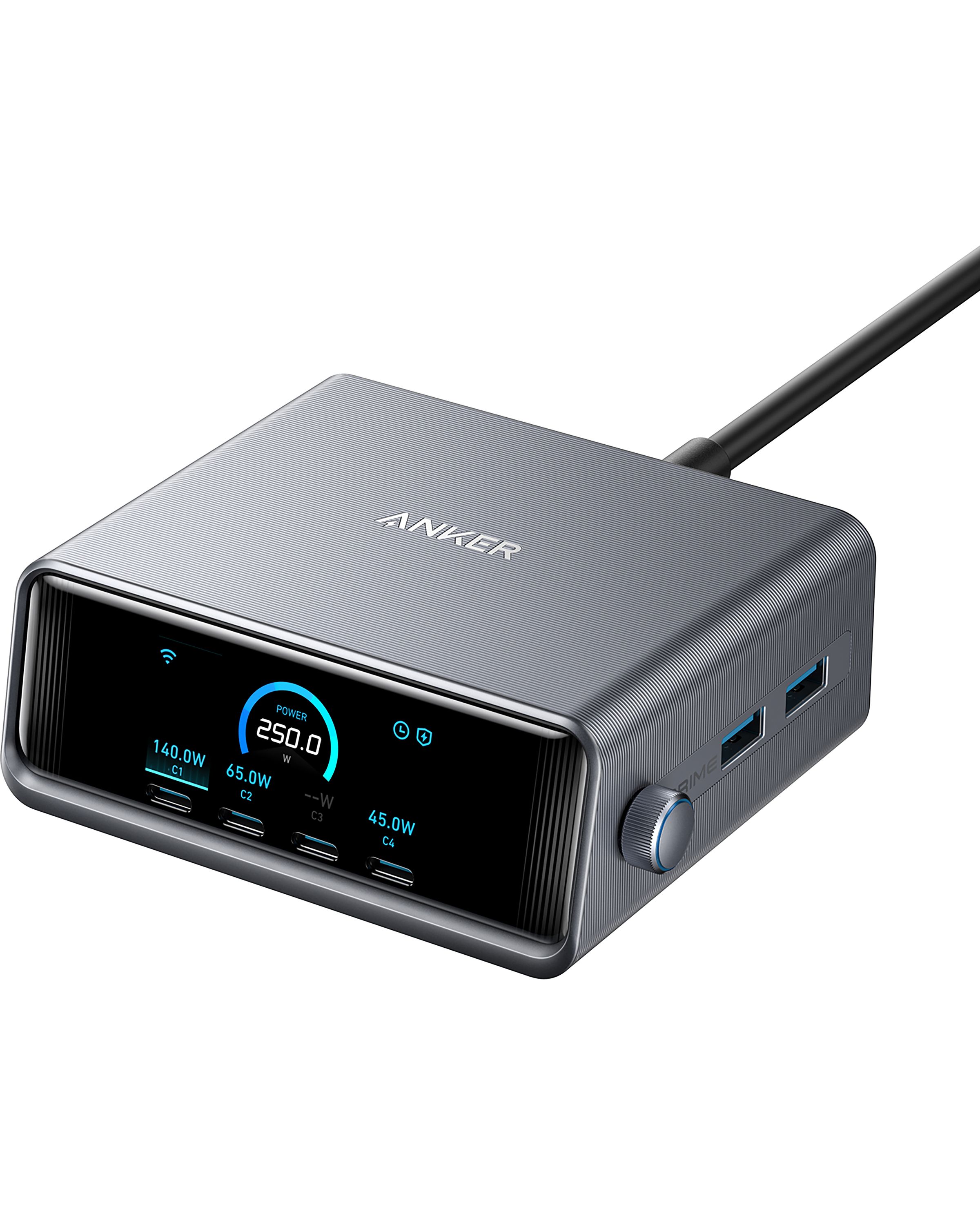 Anker Prime 250W 6-Port USB-C PD GaNPrime Fast Charger Black
