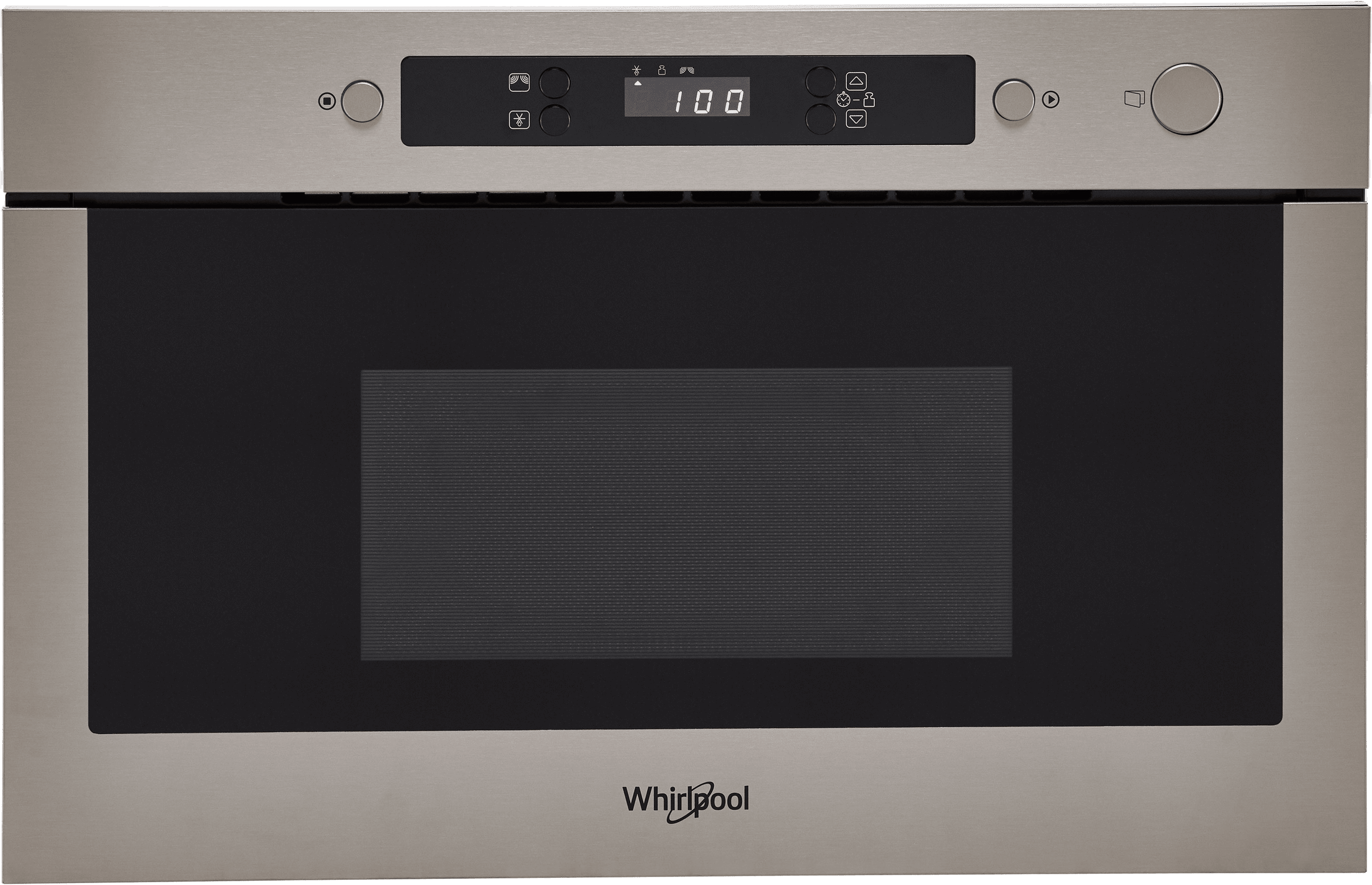 Whirlpool AMW423/IX 38cm tall, 60cm wide, Built In Compact Microwave - Stainless Steel, Stainless Steel