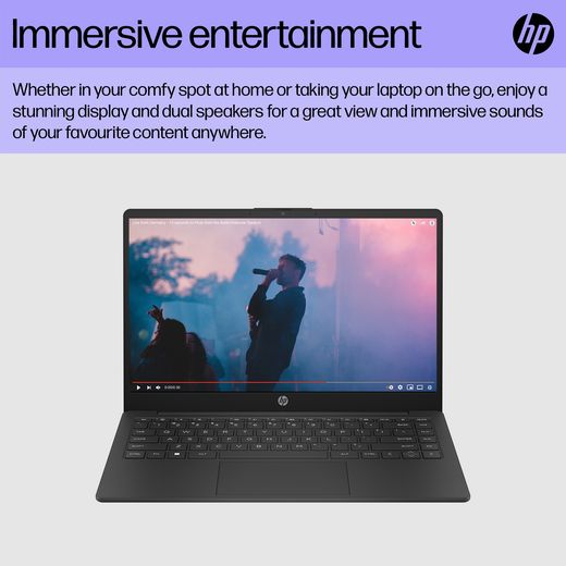 HP 14-ep0021na 14" Laptop - Intel® Core™ i7, 512GB SSD, 8 GB RAM - Natural Silver - annotation - immersive entertainment shot