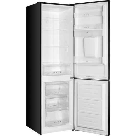 Russell Hobbs RH181TNF552E1BWD 181cm 60/40 Frost Free Fridge Freezer with Door-on-door - Black - Right perpsective with door open shot