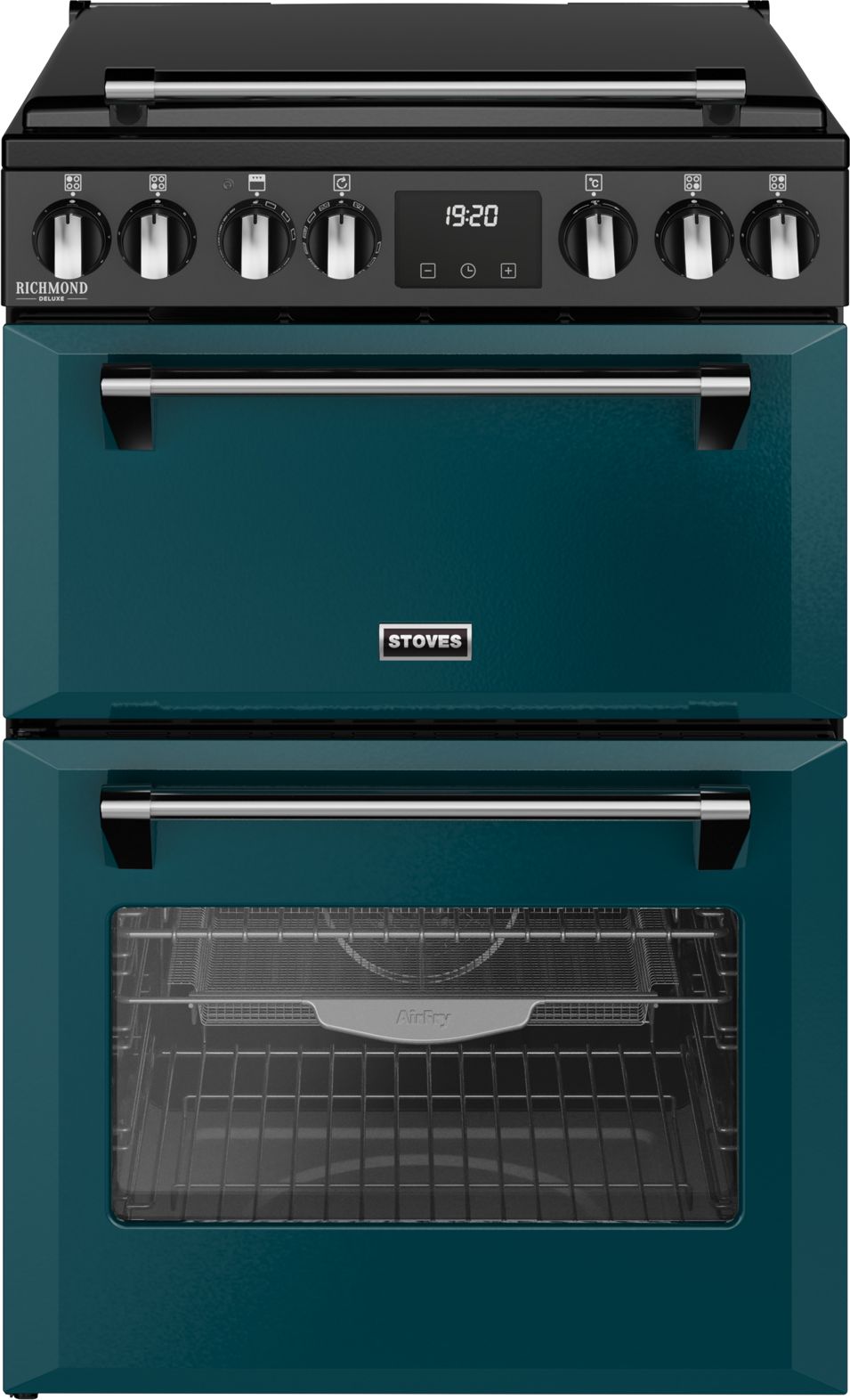Stoves 60cm Electric Cooker - 4 Zone Induction Hob - 2 Ovens - Green - Maxi-Grill™