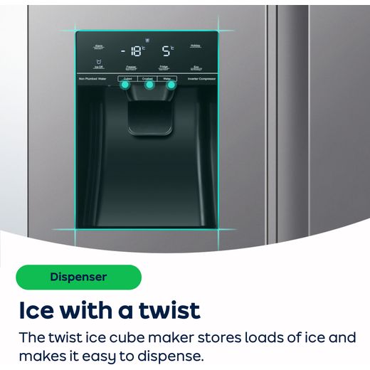 Hisense American Fridge Freezer - Stainless Steel - Annotation - Ice maker shot