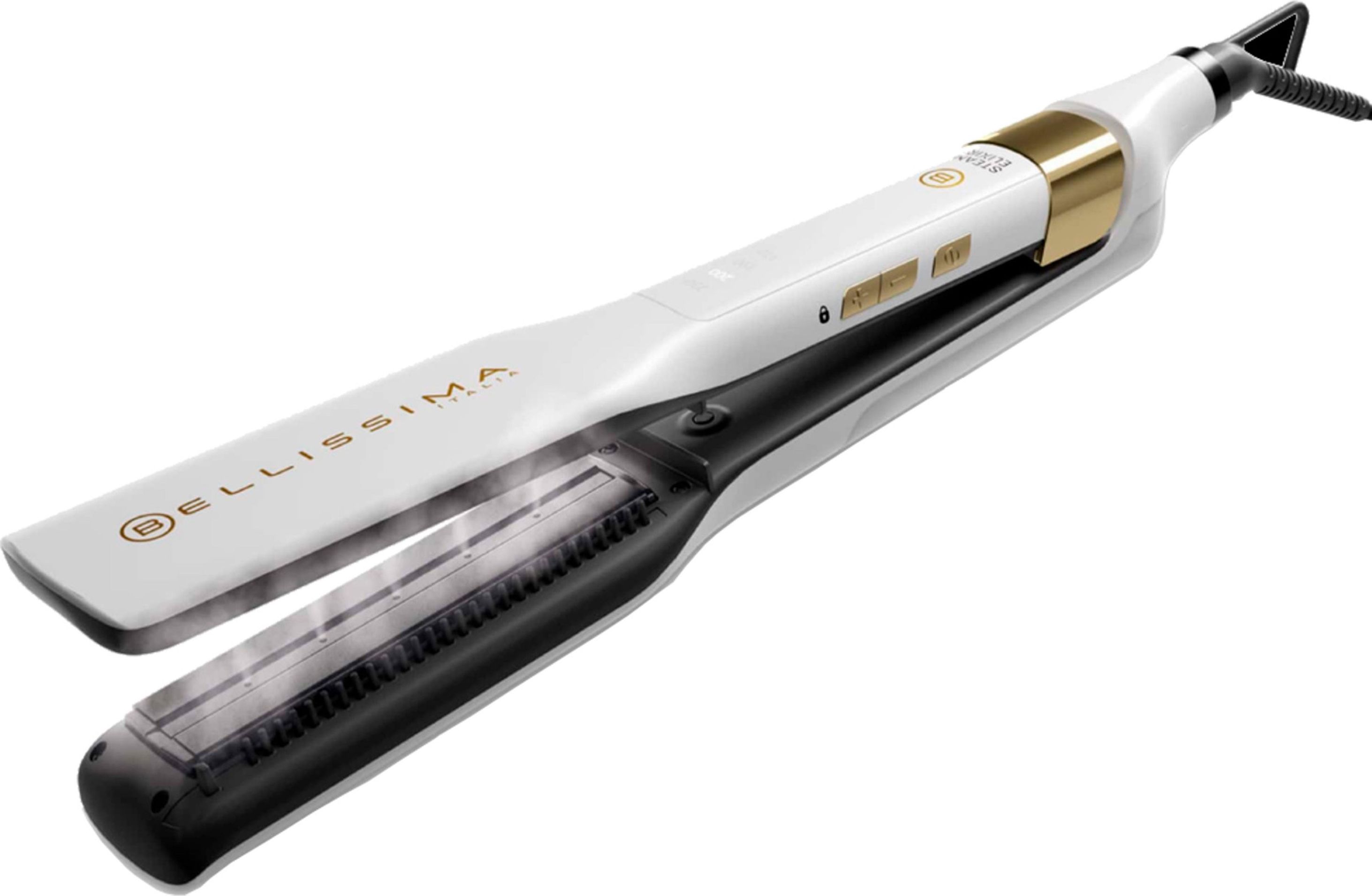 Bellissima Italia Steam Elixir Straightener BEL11865 Hair Straightener - White / Gold, White