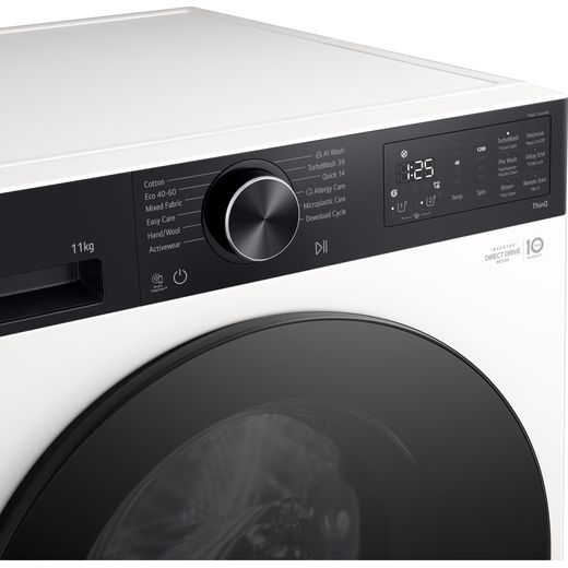 LG X550 Series F4X5511THB 11kg Washing Machine with 1400 rpm - White - Control panel
