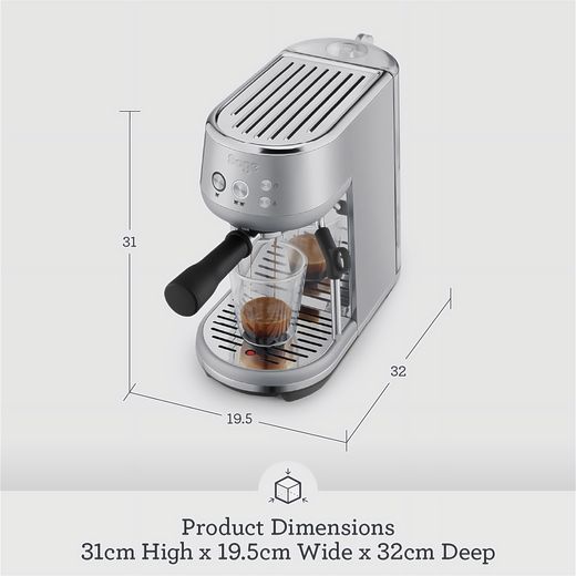 Sage The Bambino Espresso Coffee Machine - Stainless Steel - Annotation - Dimension shot