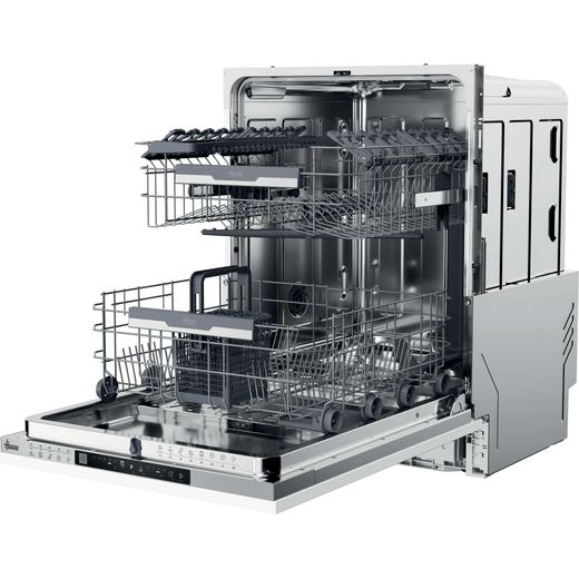 Hoover H-DISH 500 Fully Integrated Standard Dishwasher - Silver - left perspective door open shot 