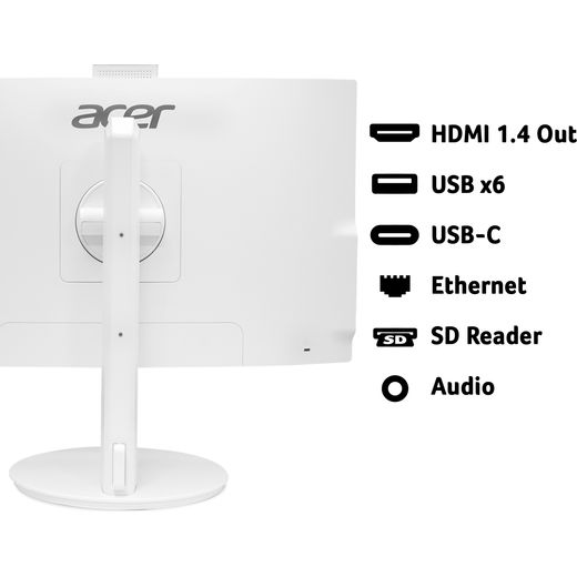 Acer Aspire C27-A 27" All In One - Intel® Core™ i7, SSD - White - Annotation - Ports