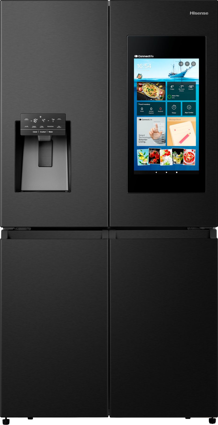Hisense RQ760N4IFE American Fridge Freezer - Black - 577L Total Capacity - E Rated