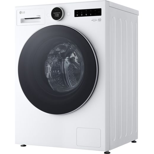LG Series 10 WHX9016TLC Wifi Connected 11Kg / 6Kg Heat Pump Washer Dryer with 1400 rpm - White - left perpsective shot