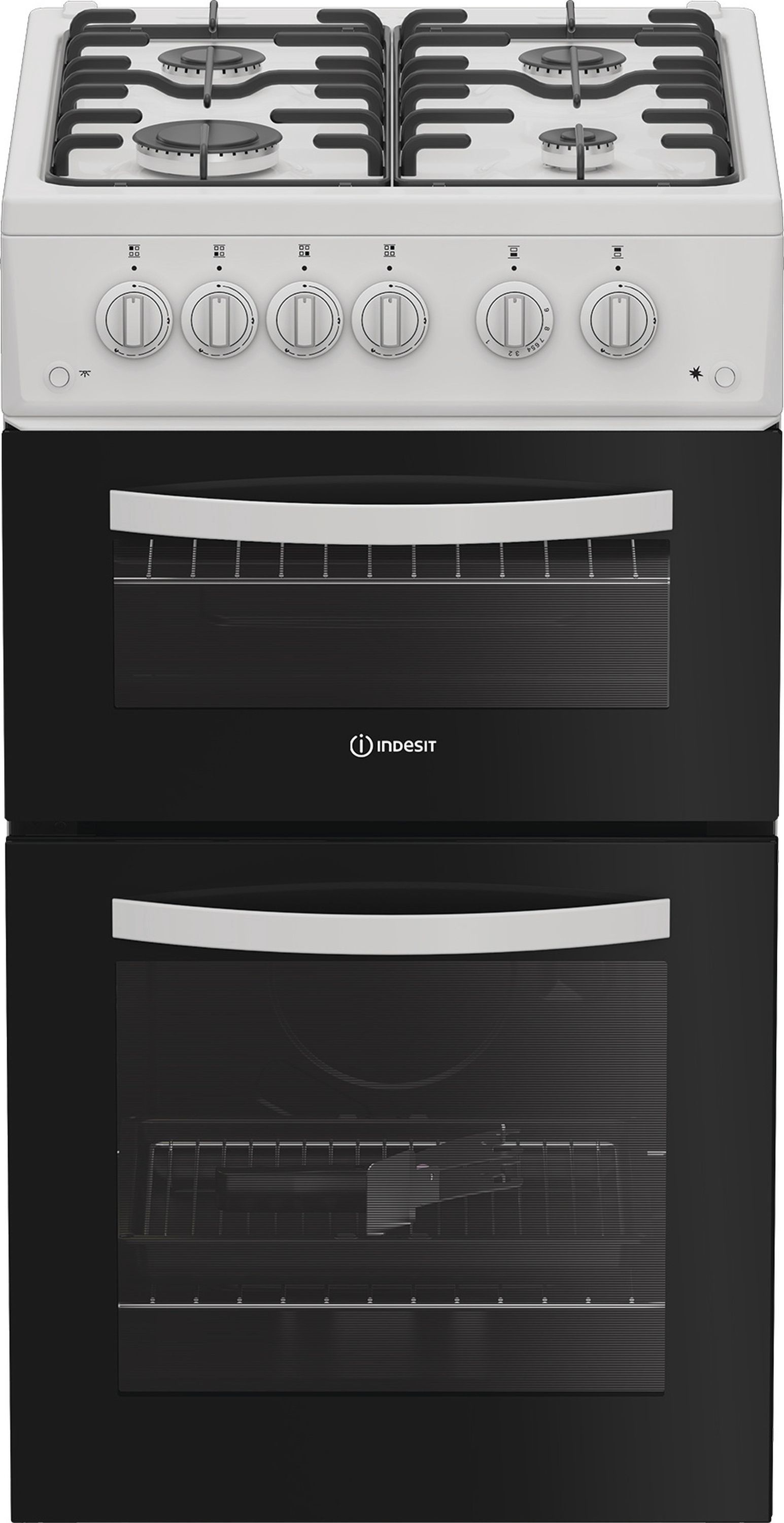 Image of Indesit ITG5GMW 50cm wide Single Oven Gas Cooker - White - A+ Rated, White