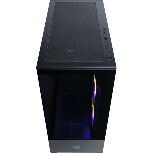 CyberPowerPC AO22230 Gaming PC - NVIDIA® GeForce RTX™ 5060 Ti, AMD Ryzen™ 5, 1TB SSD - Black - high perspective shot