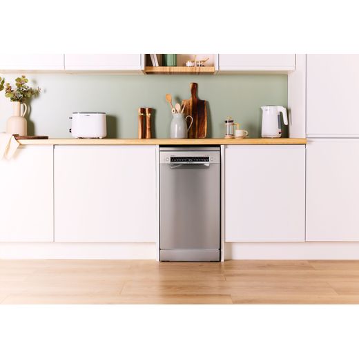 Bosch Series 4 Slimline Dishwasher - Silver Inox - Dishwasher in kitchen shot
