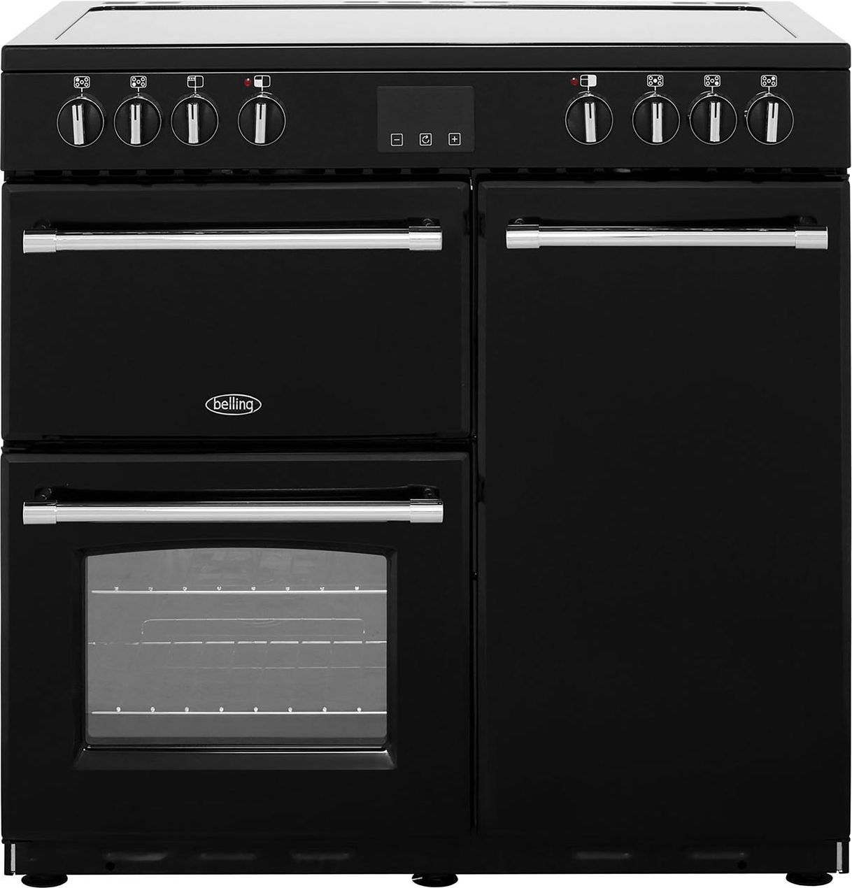 Belling Farmhouse90E 90cm Electric Range Cooker with Ceramic Hob - Black - A/A Rated, Black