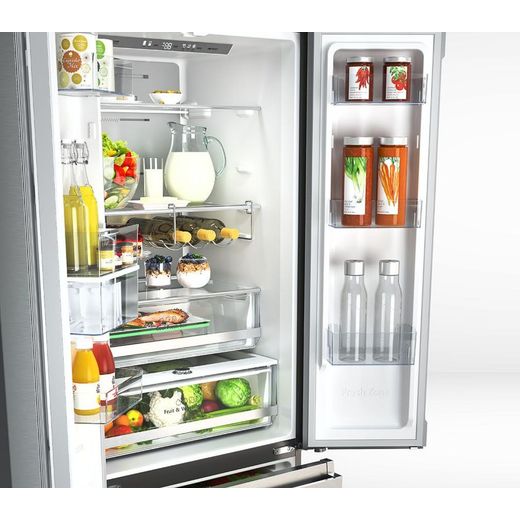 Hisense PureFlat American Fridge Freezer - Black / Stainless Steel - Door open